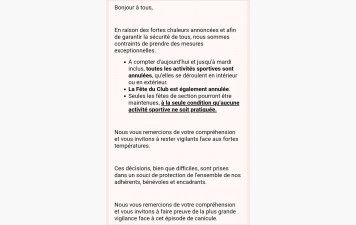 Annulation de tous les cours